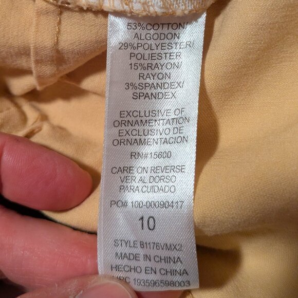 Democracy "Ab"solution Ankle Skimmer Stretch Waist yellow jeans  Sz 10 - Picture 5 of 12